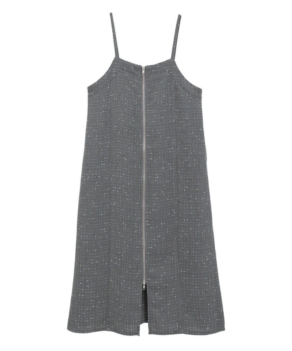 Green Parks フロントＺＩＰツイードキャミワンピース 