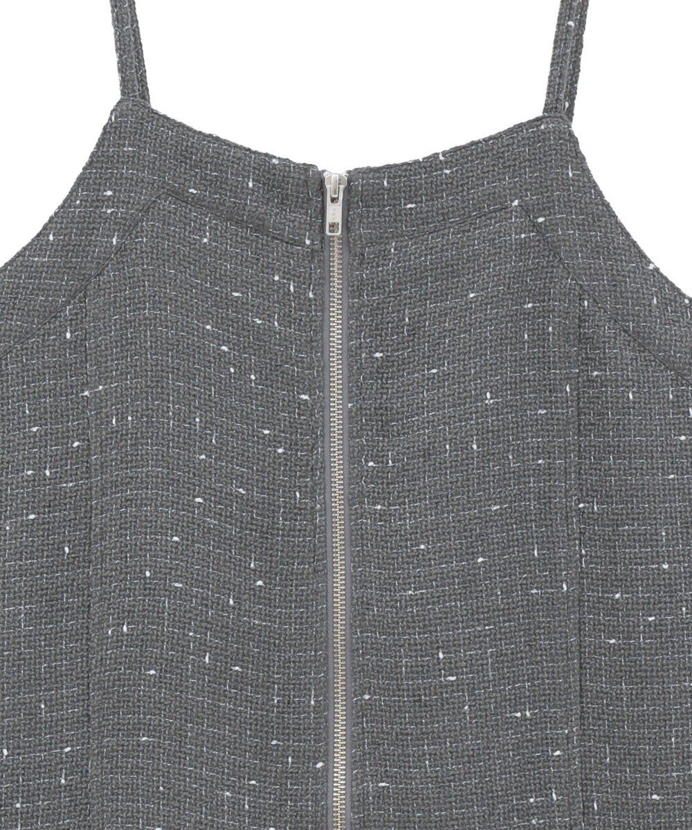 Green Parks フロントＺＩＰツイードキャミワンピース 