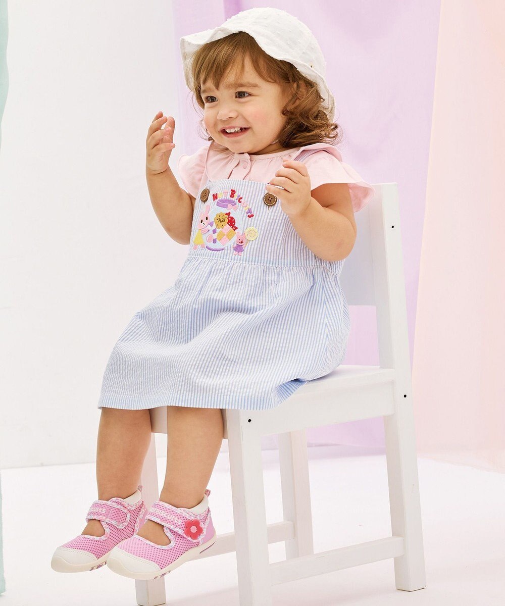 MIKI HOUSE HOT BISCUITS 【70-110cm】 キャビット×お菓子シリーズ サッカー素材ジャンパースカート 