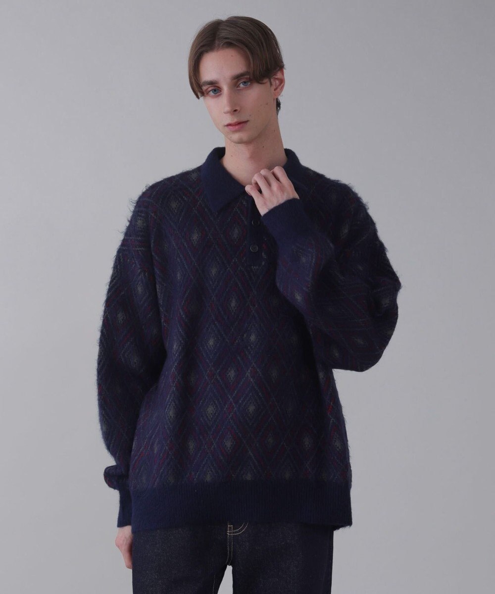 WEGO 【ユニセックス着用ITEM】アーガイルニットポロ 