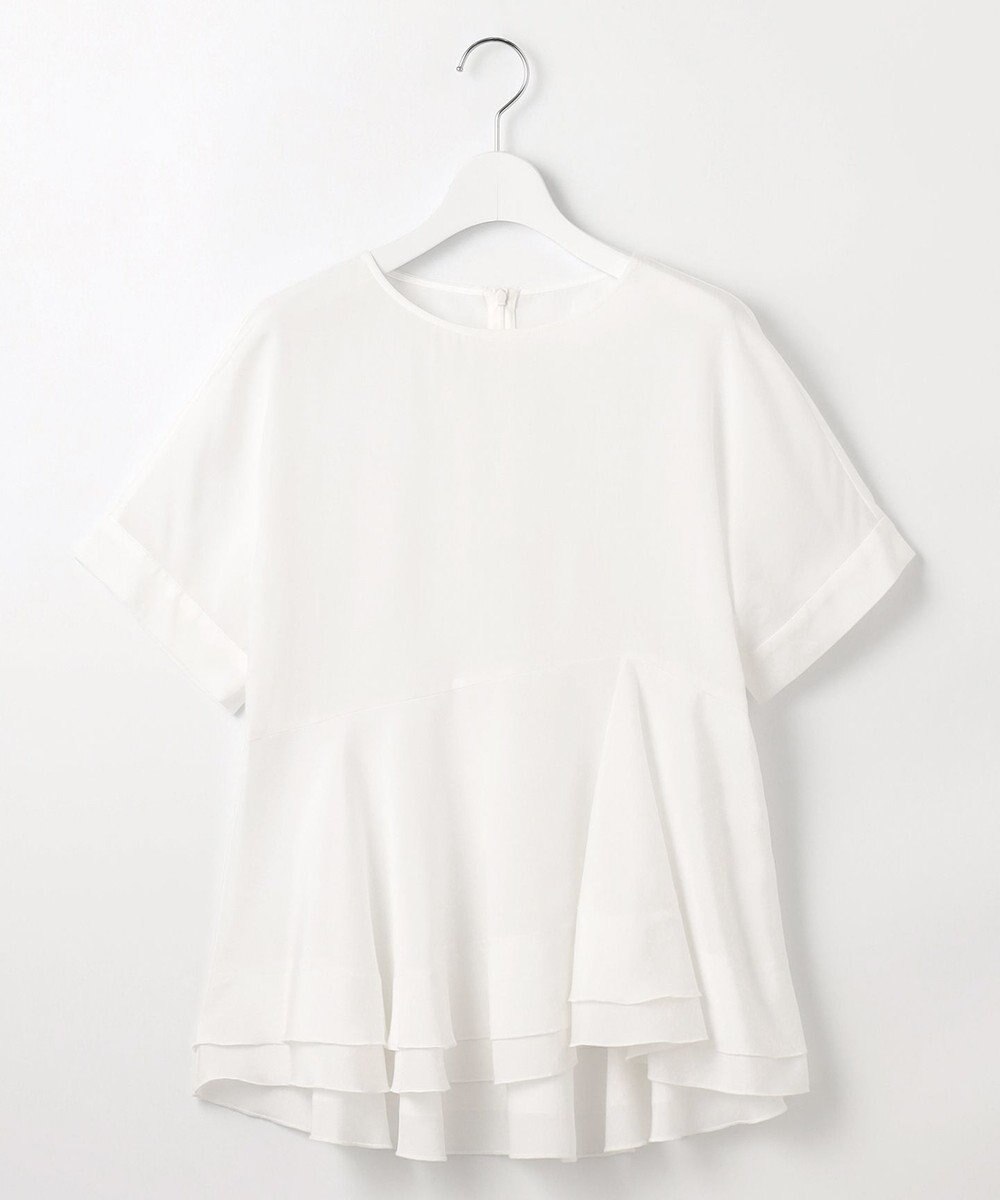 自由区 【洗える】ソフトリネンペプラム ブラウス 