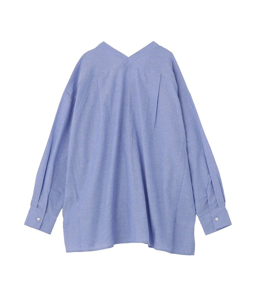 Green Parks 綿麻混Ｖネックオーバーサイズシャツ 