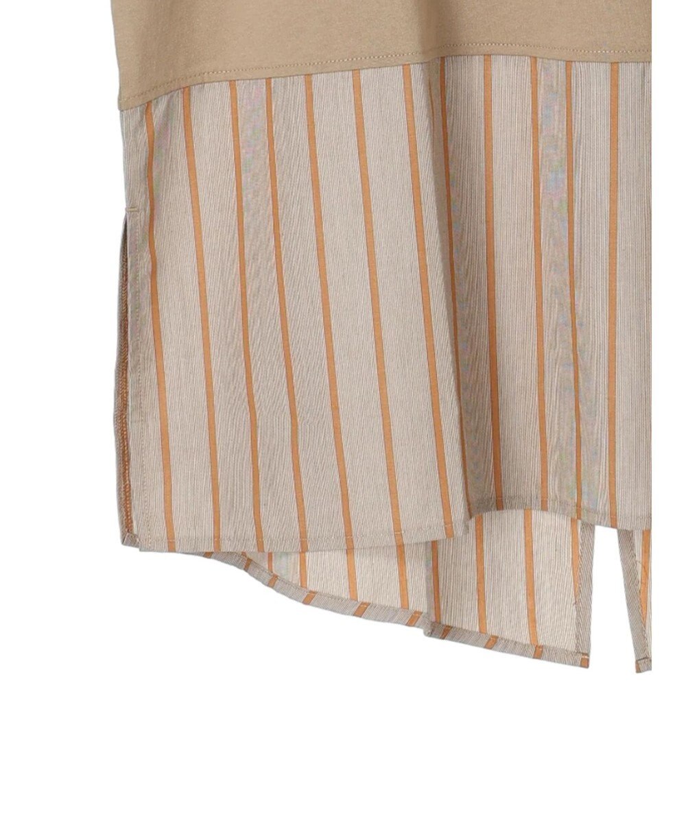 Green Parks ５分袖ドッキングバックスリットチュニック 