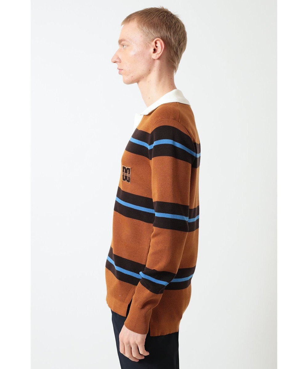 DAKS Vネックボーダーニットトップス 