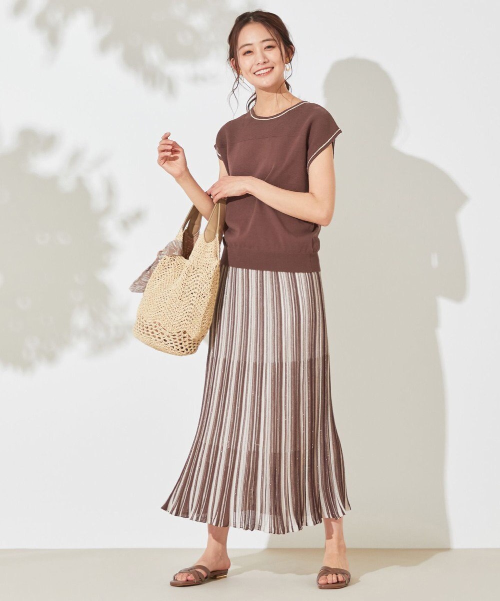 ANY SIS 【セットアップ可】シアーマルチカラーニット スカート 