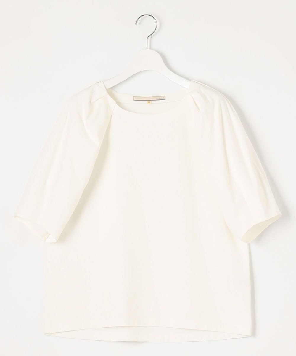 自由区 【XSサイズ~/洗える】ツイストプレインジャージー袖タック カットソー 