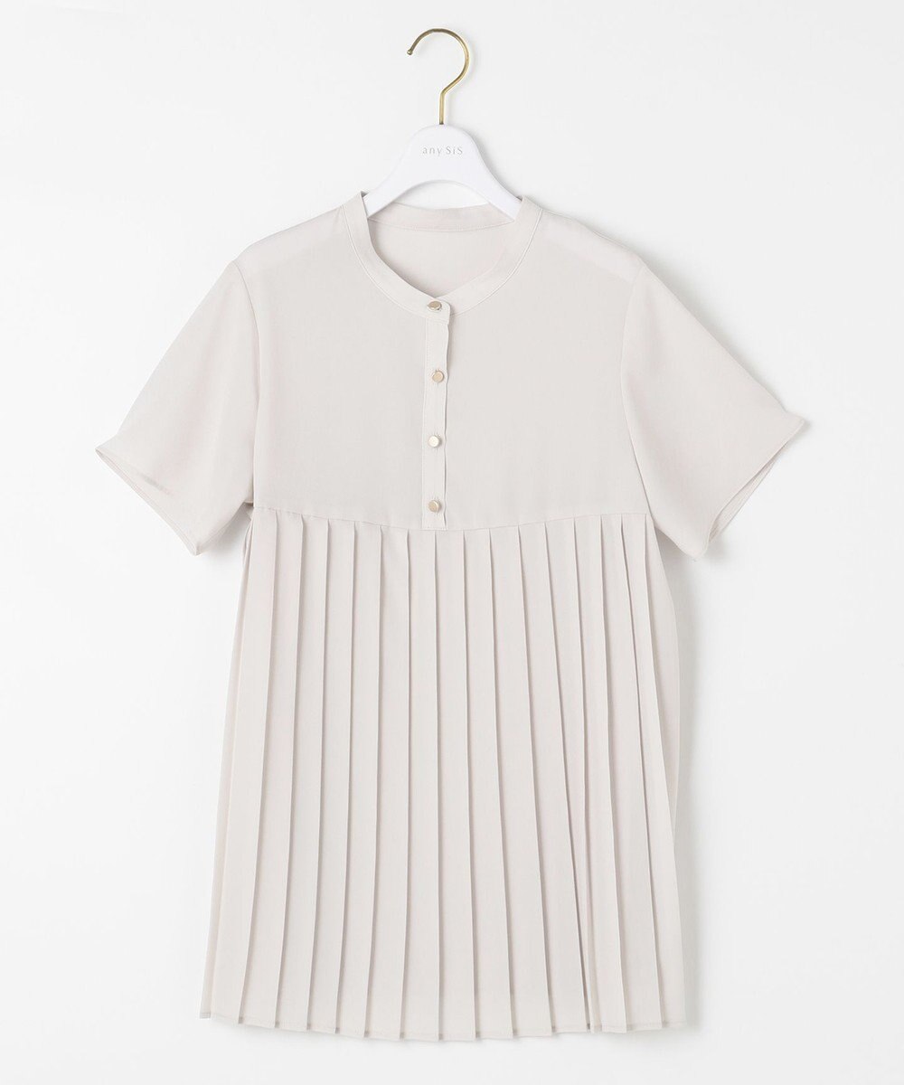 ANY SIS L 【洗える】ジョーゼットプリーツコンビ ブラウス 