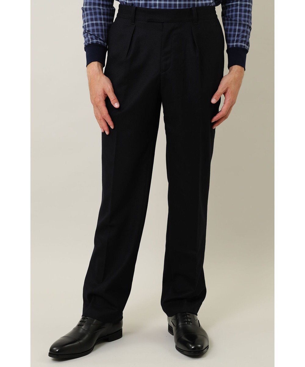 DAKS ウールストレッチフランネルパンツ 