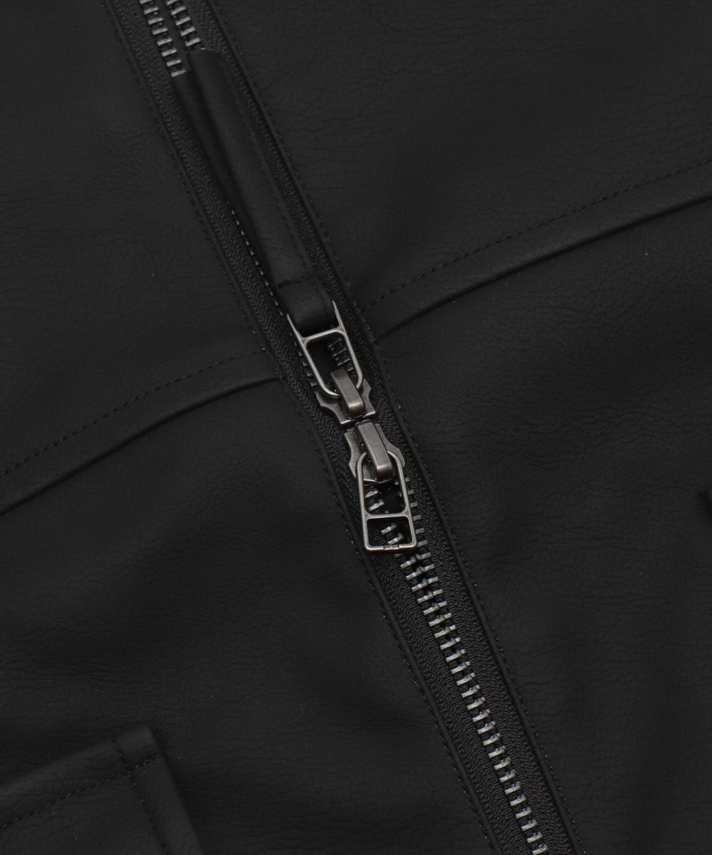 WEGO 【25年秋冬新作/ユニセックス着用ITEM/SMLサイズ展開】PUダブルZIPフライトブルゾン 