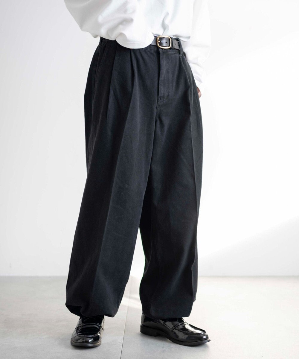 WEGO 【ウエストゴム】スーパーバギーデニムスラックス 