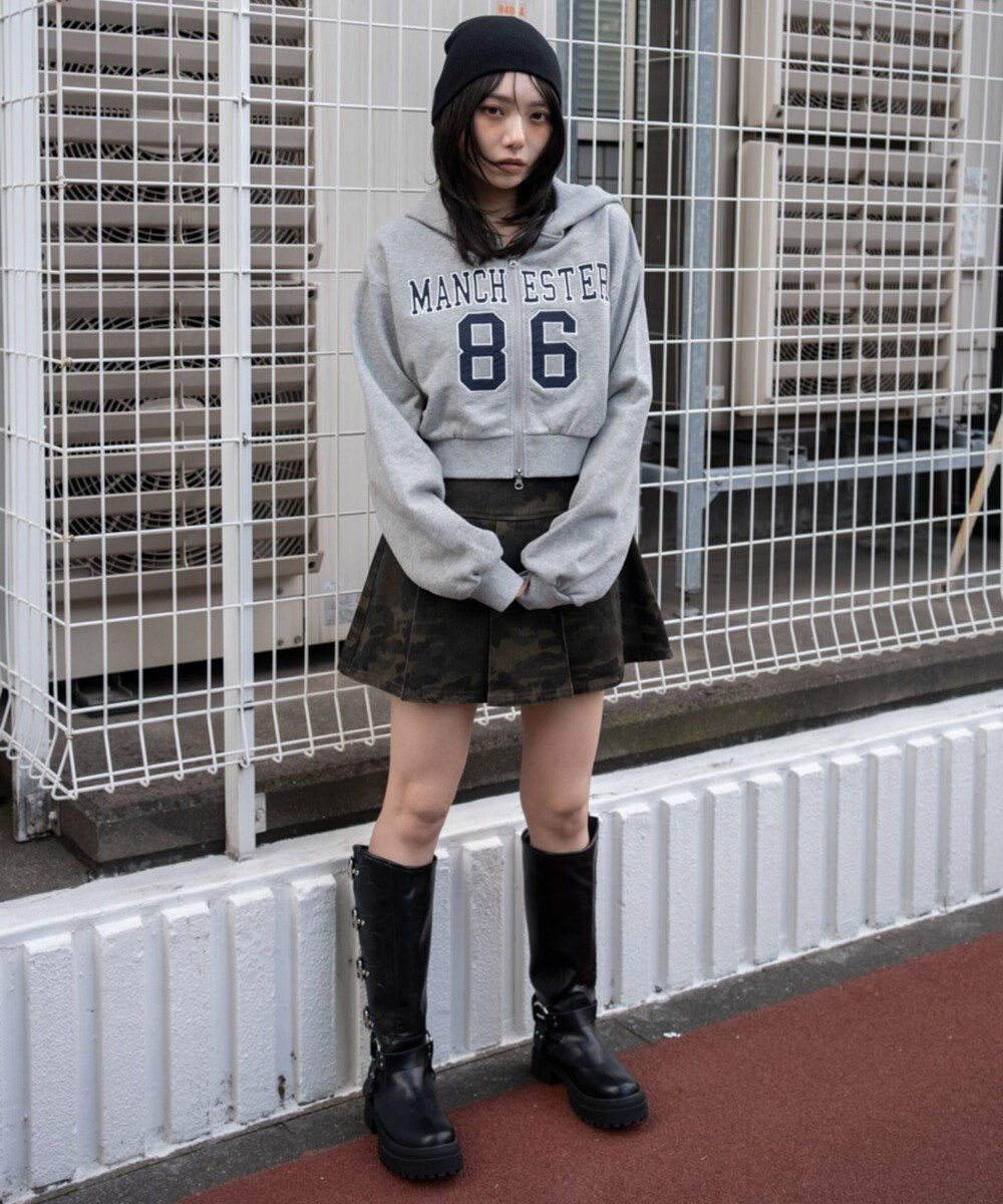 WEGO グラフィックショートZIPパーカー 