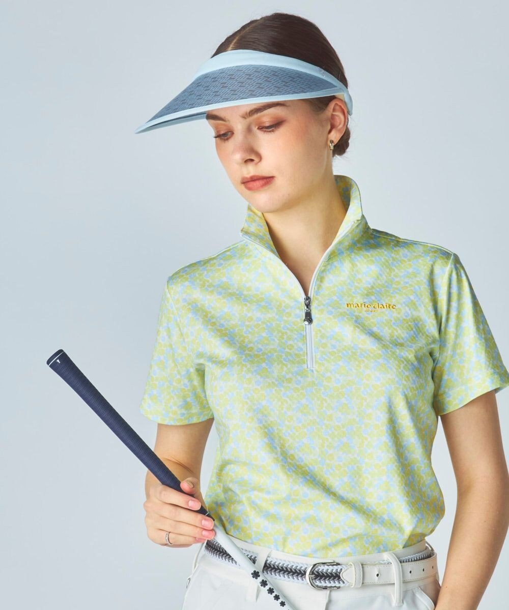FILA GOLF／marie claire 【Marie claire sports】小花柄ハーフジップ半袖シャツ 