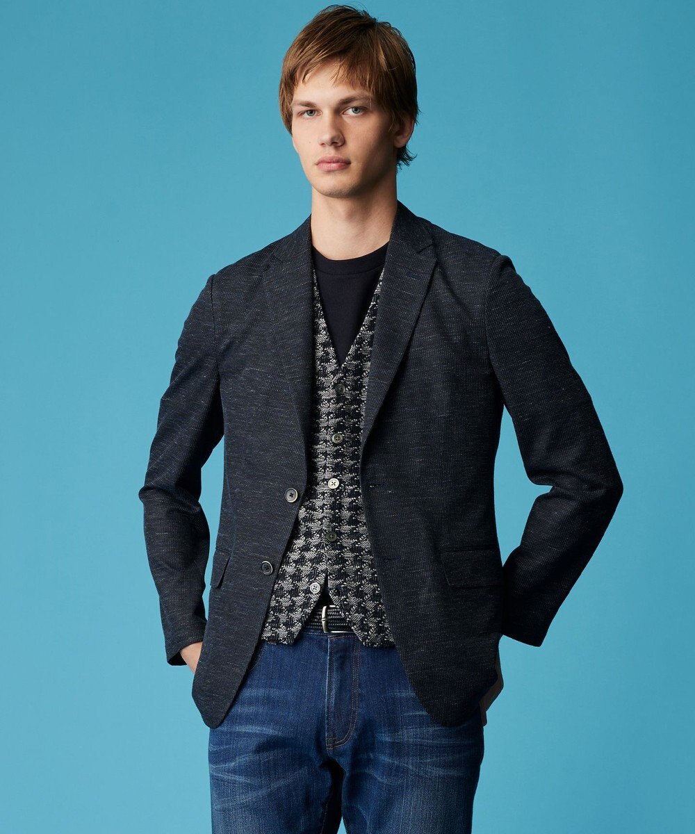 JOSEPH ABBOUD 清涼感【弱撥水/イージーケア/軽量/ストレッチ】クールピケ ジャケット 