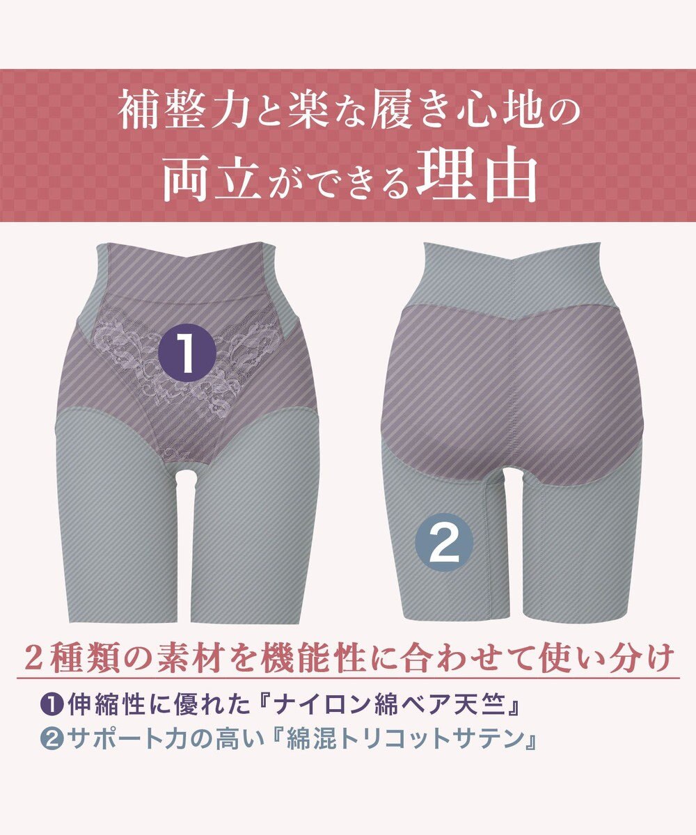 BRADELIS New York 【BRADELIS NewYork peace】綿混フィットレースガードル お尻と太ももの境目をしっかり作る補整ガードル 