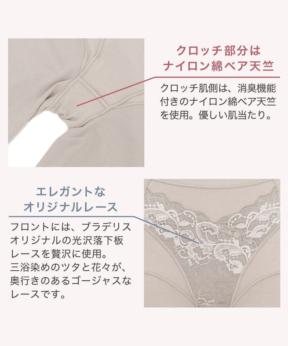 BRADELIS New York 【BRADELIS NewYork peace】綿混フィットレースガードル お尻と太ももの境目をしっかり作る補整ガードル 