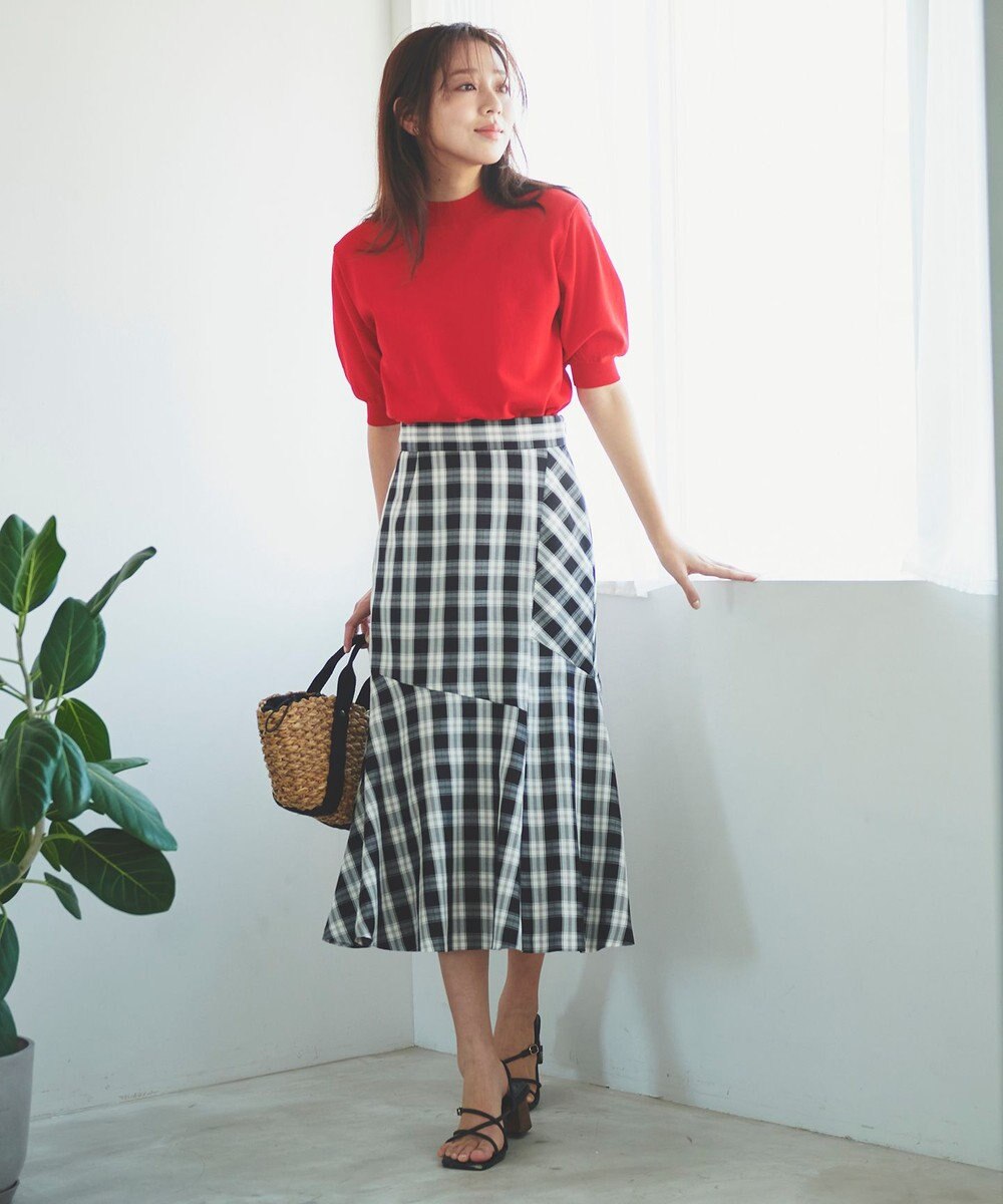Feroux 【洗える】チェックマーメイド スカート 