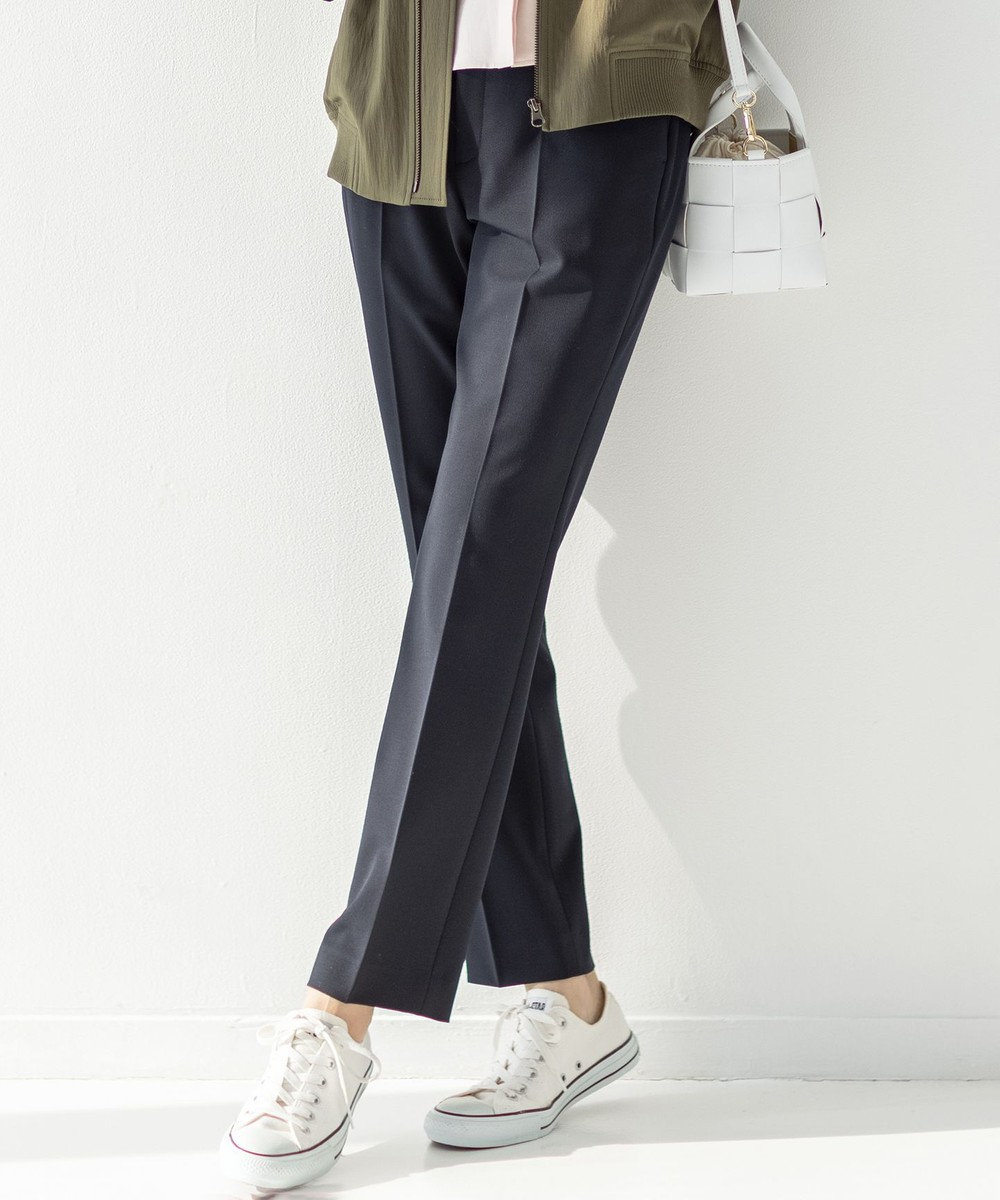 Zara Basic 7\/8 Length Trousers black-white check pattern business style Fashion Trousers 7/8 Length Trousers 