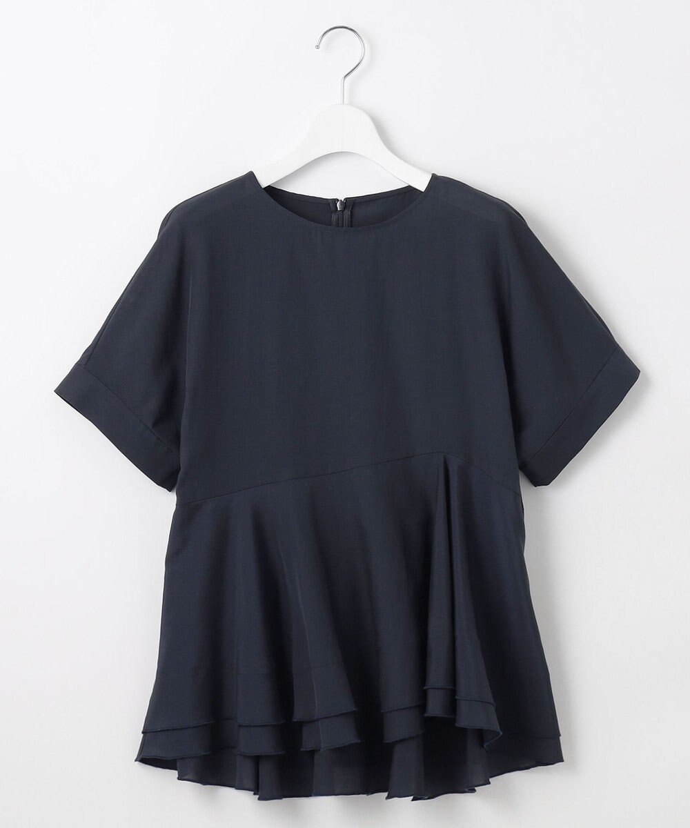 自由区 【洗える】ソフトリネンペプラム ブラウス 