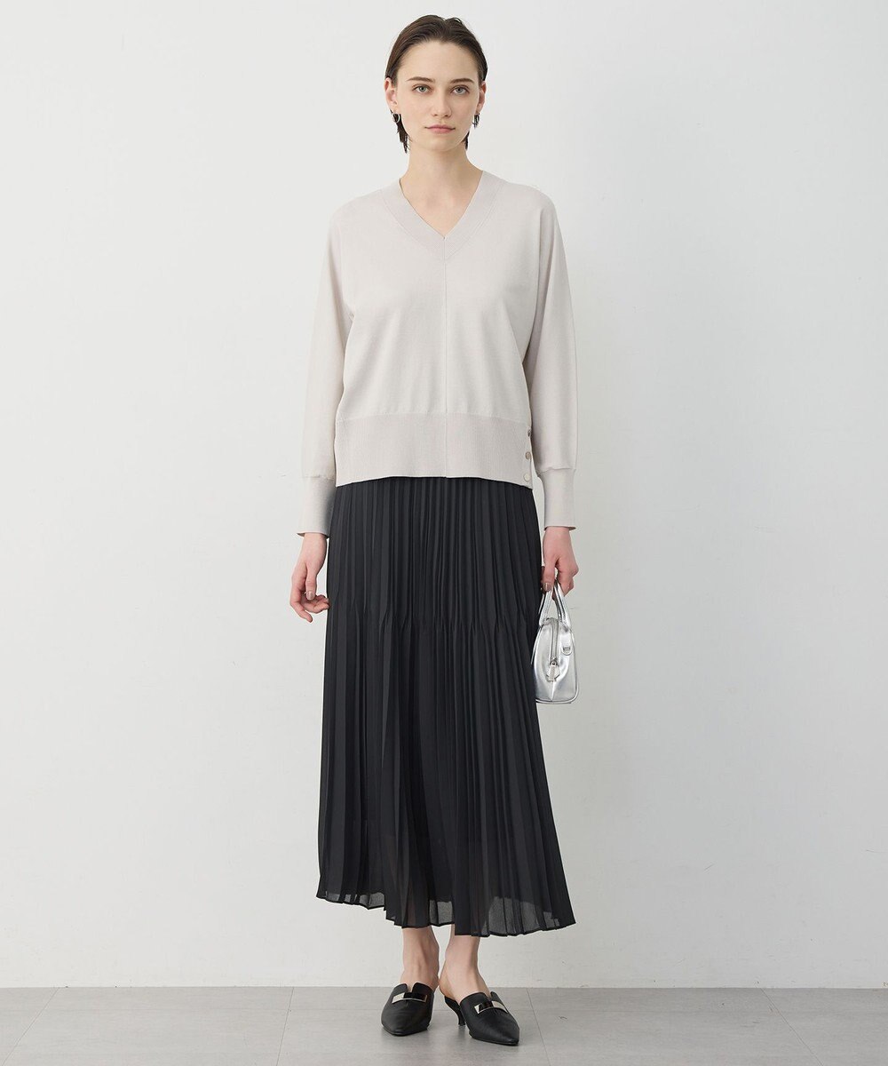 ICB クリアレーヨンストレッチ Vネックニット 