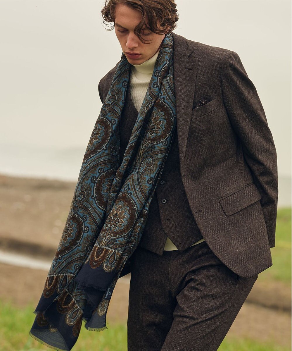 JOSEPH ABBOUD 【イタリア製】フレッシュペイズリー ストール 