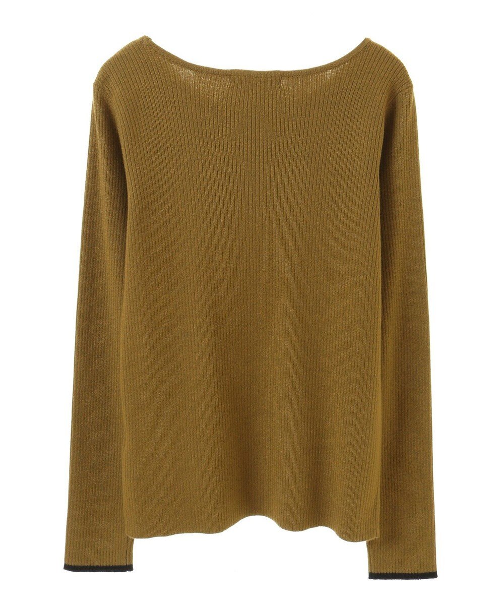 Green Parks もちっと袖配色ボートネックニットプルオーハ 