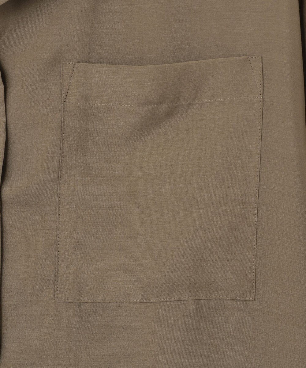 自由区 【洗える/シワになりにくい】オープンカラー シアーブラウス 