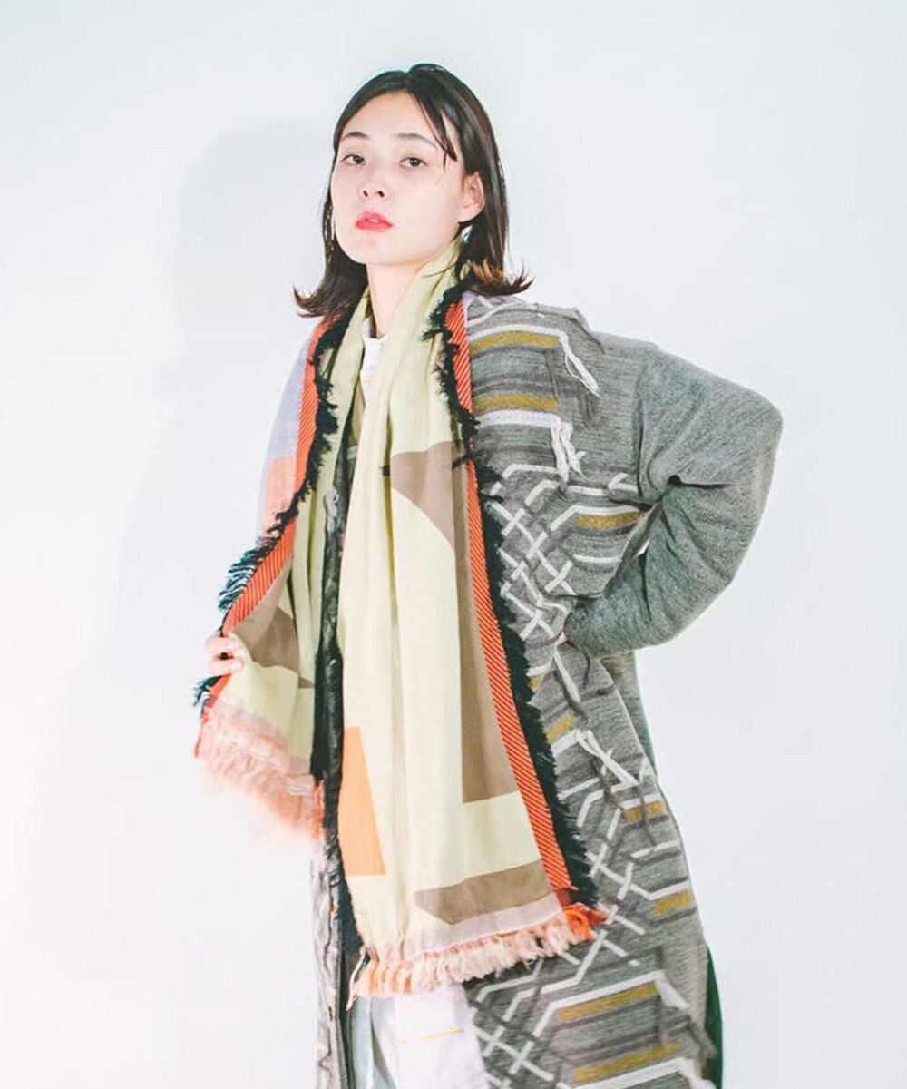 POLS 【やわらかな綿100％/洗える】POINT モヒカンストール 