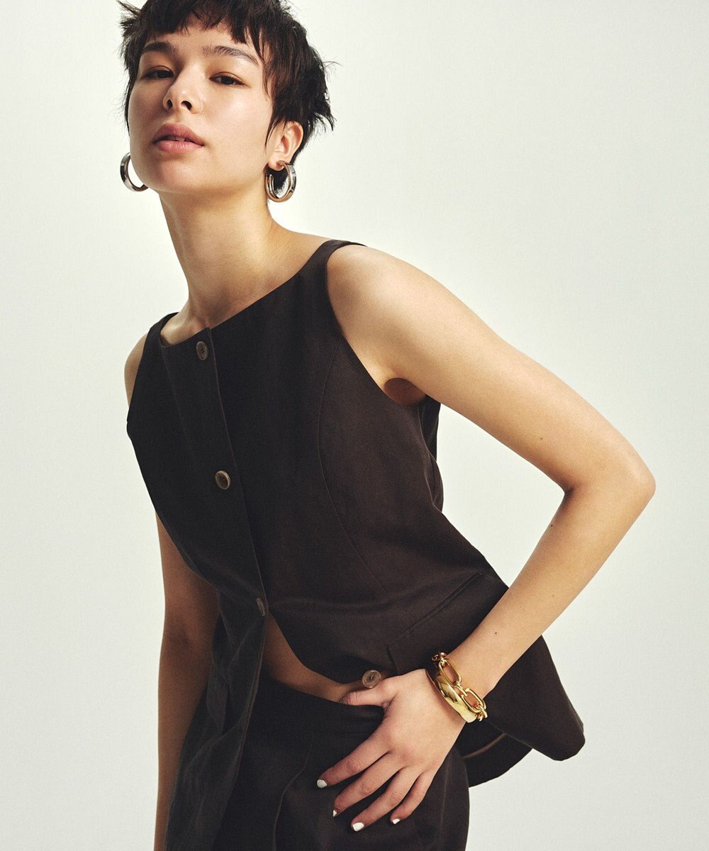 uncrave テンセルライトリネン ジレブラウス 