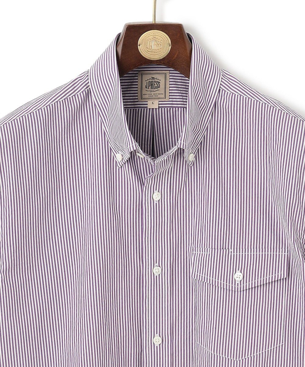 J.PRESS MEN 【クールマックス】サッカーストライプ／マイクロギンガムチェック シャツ/B.D 