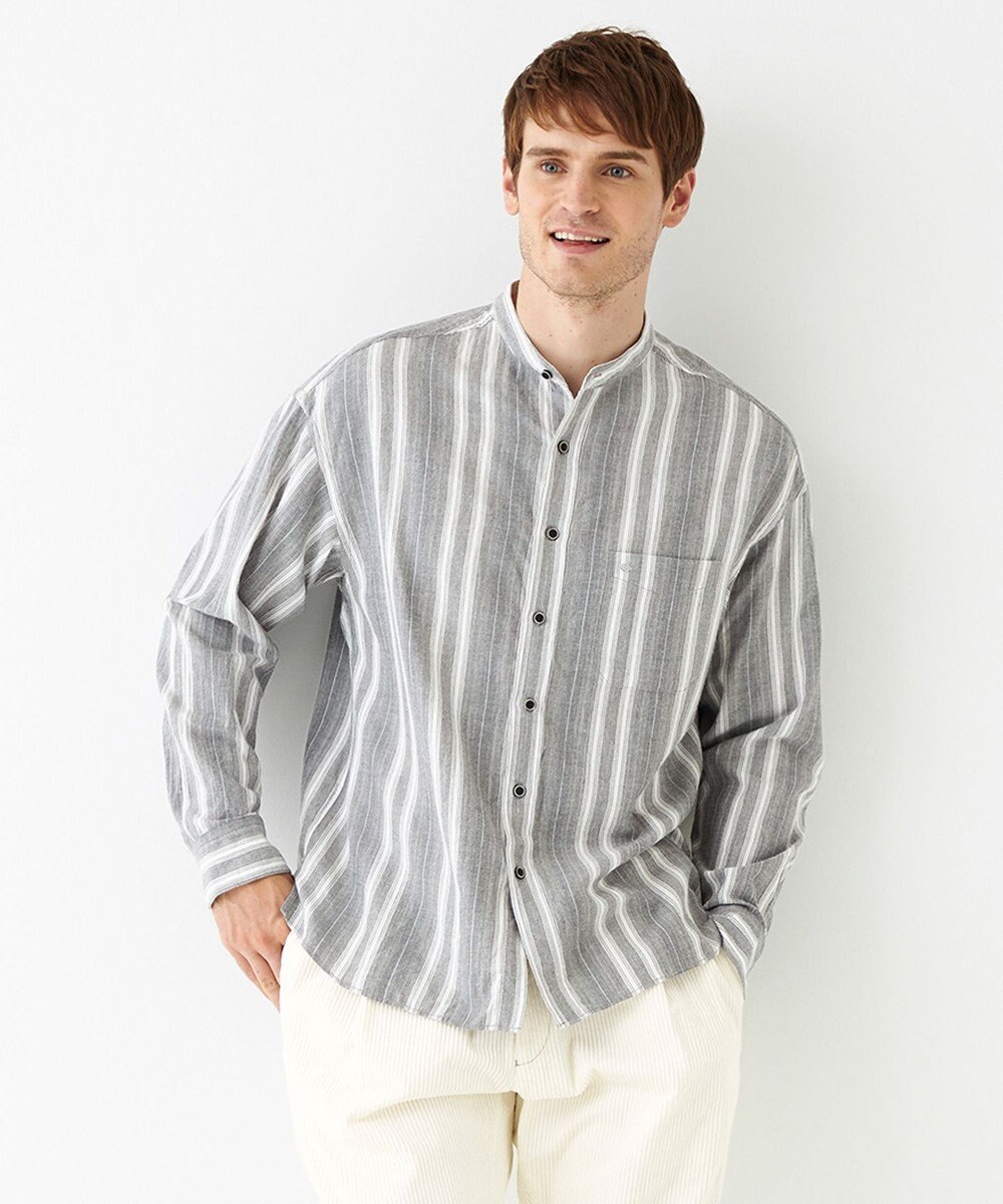 JOSEPH ABBOUD MOUNTAIN 【SPACE／UNISEX】JCヘリンボンワイドストライプ シャツ 