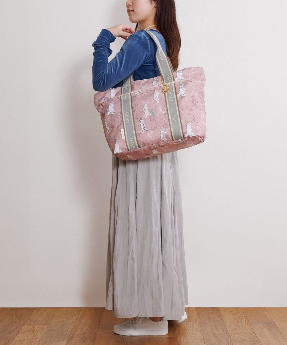 ACE BAGS & LUGGAGE 【雑誌掲載】 HAyU × ace.  フォールディング 折り畳みトートバッグ 猫柄 22L 17861 