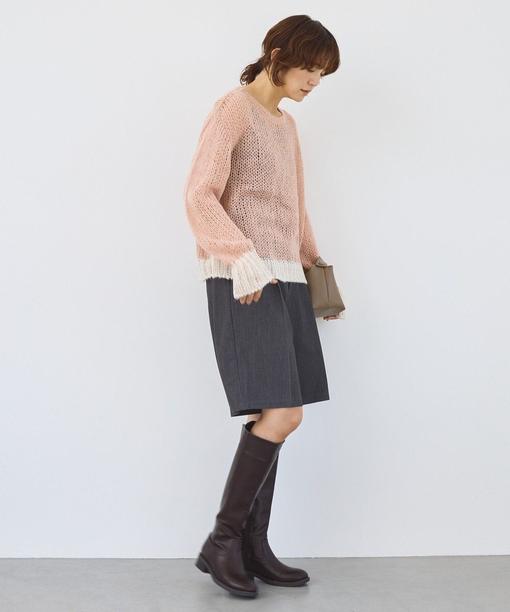 AMERICAN HOLIC モヘアライク配色ニットプルオーバー 