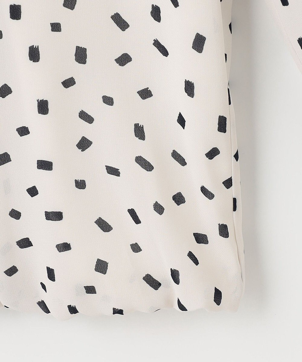 自由区 【XSサイズ～/洗える】ロイヤルシフォン スクエア柄 デザインブラウス 