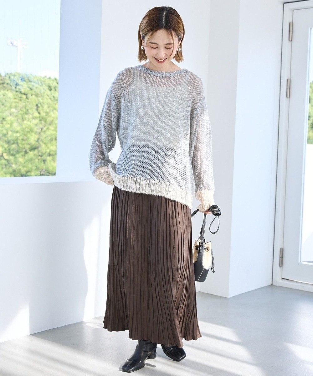 AMERICAN HOLIC モヘアライク配色ニットプルオーバー 