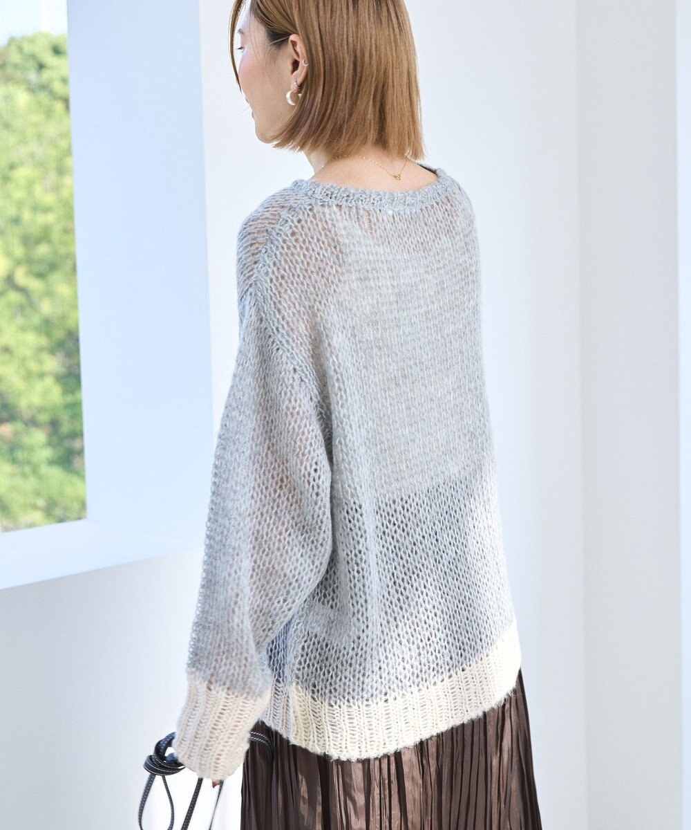 AMERICAN HOLIC モヘアライク配色ニットプルオーバー 