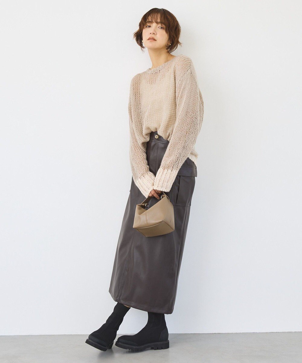 AMERICAN HOLIC モヘアライク配色ニットプルオーバー 