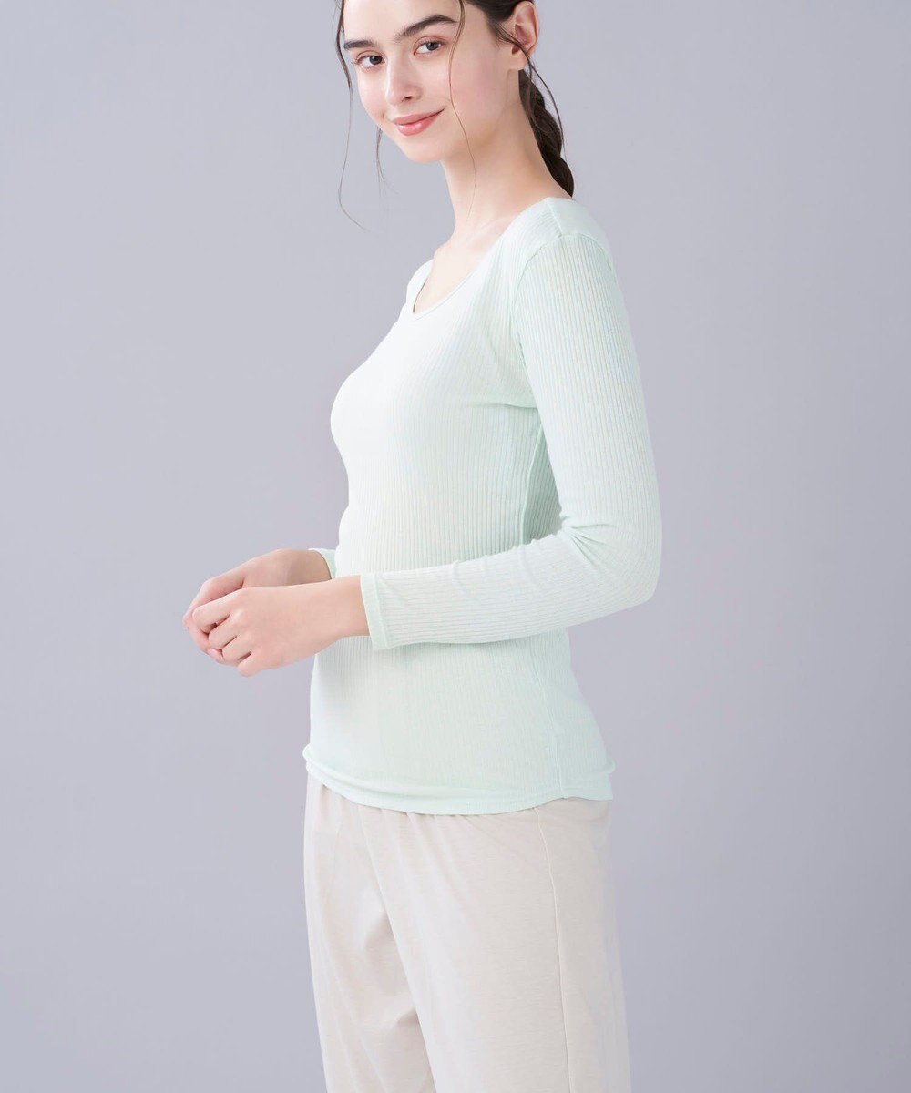 une nana cool 綿100% リブ編みコットン 長袖シャツ 