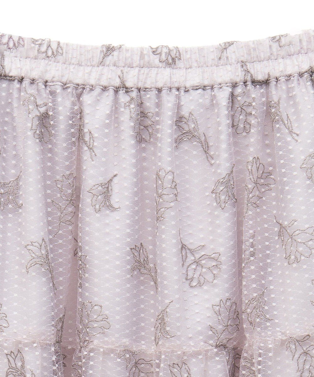 earth music&ecology フラワー刺繍チュールスカート 