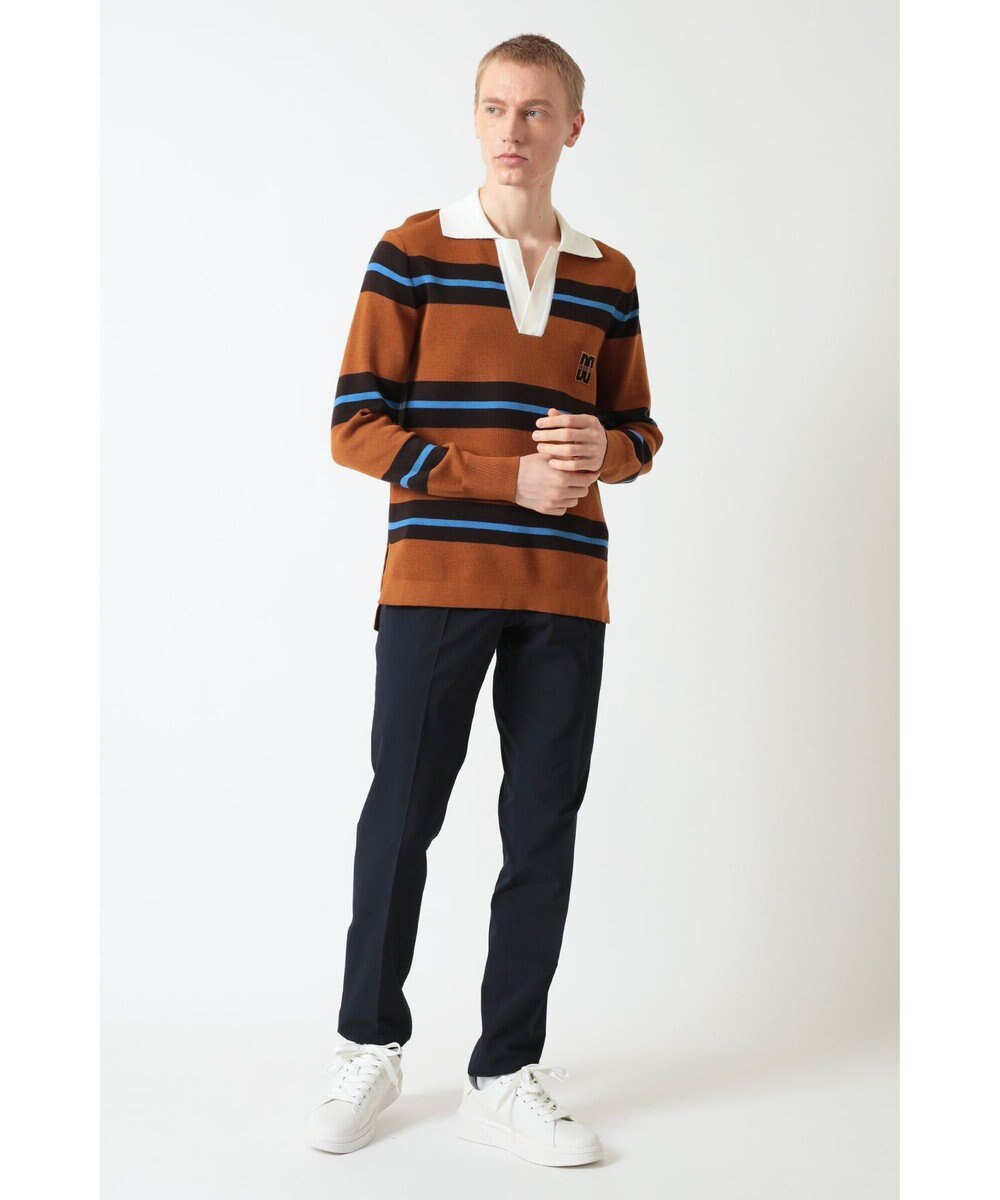 DAKS Vネックボーダーニットトップス 