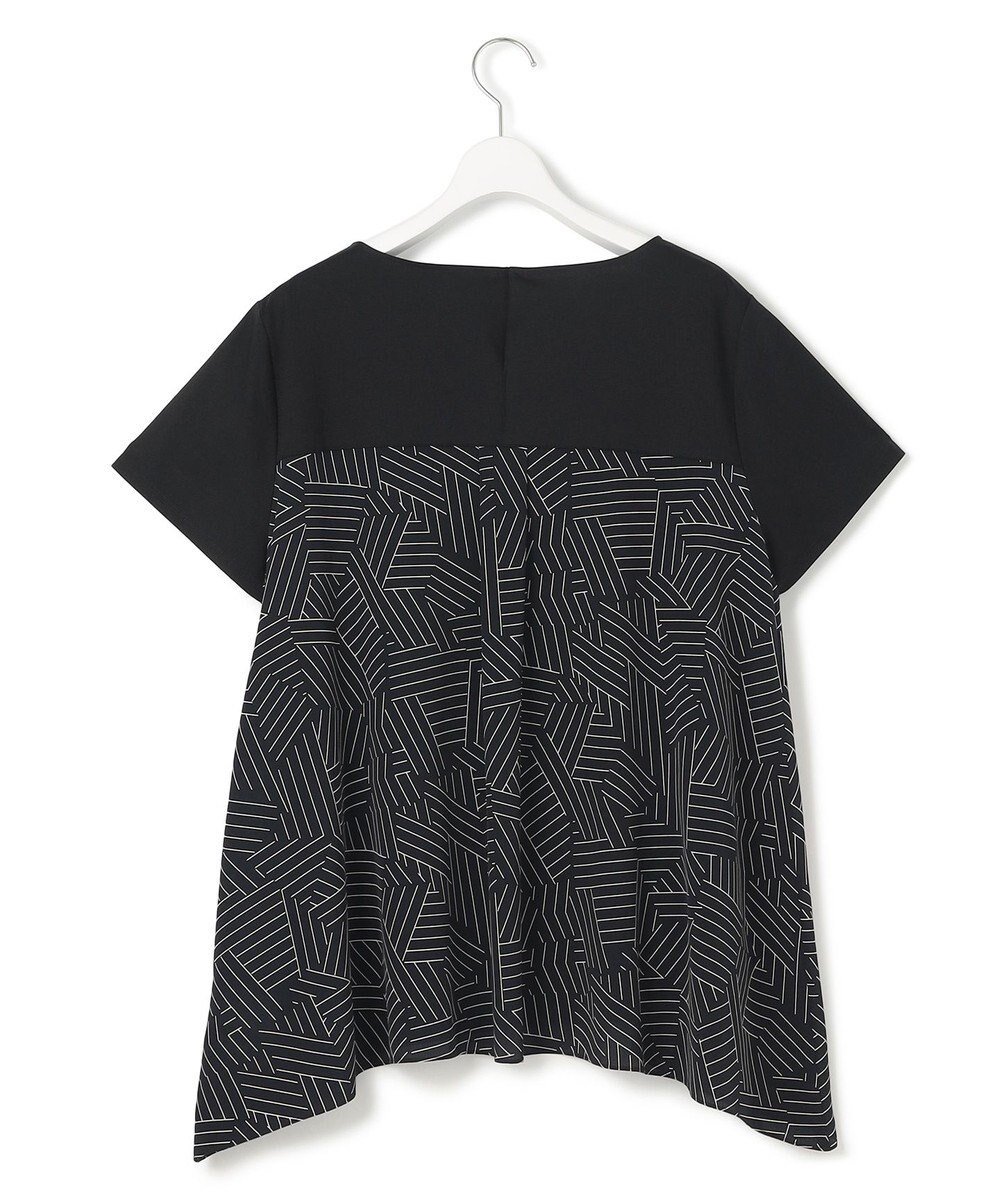 23区 L 【Lサイズ限定/洗える】スカーフプリントコンビ バックフレア カットソー 