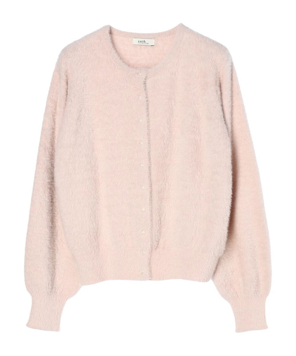 earth music&ecology ミニシャギーパールボタンカーディガン 