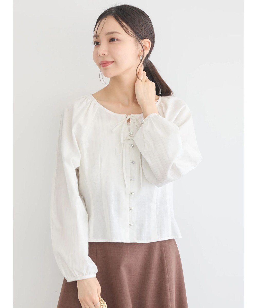 earth music&ecology フロントリボンブラウス 