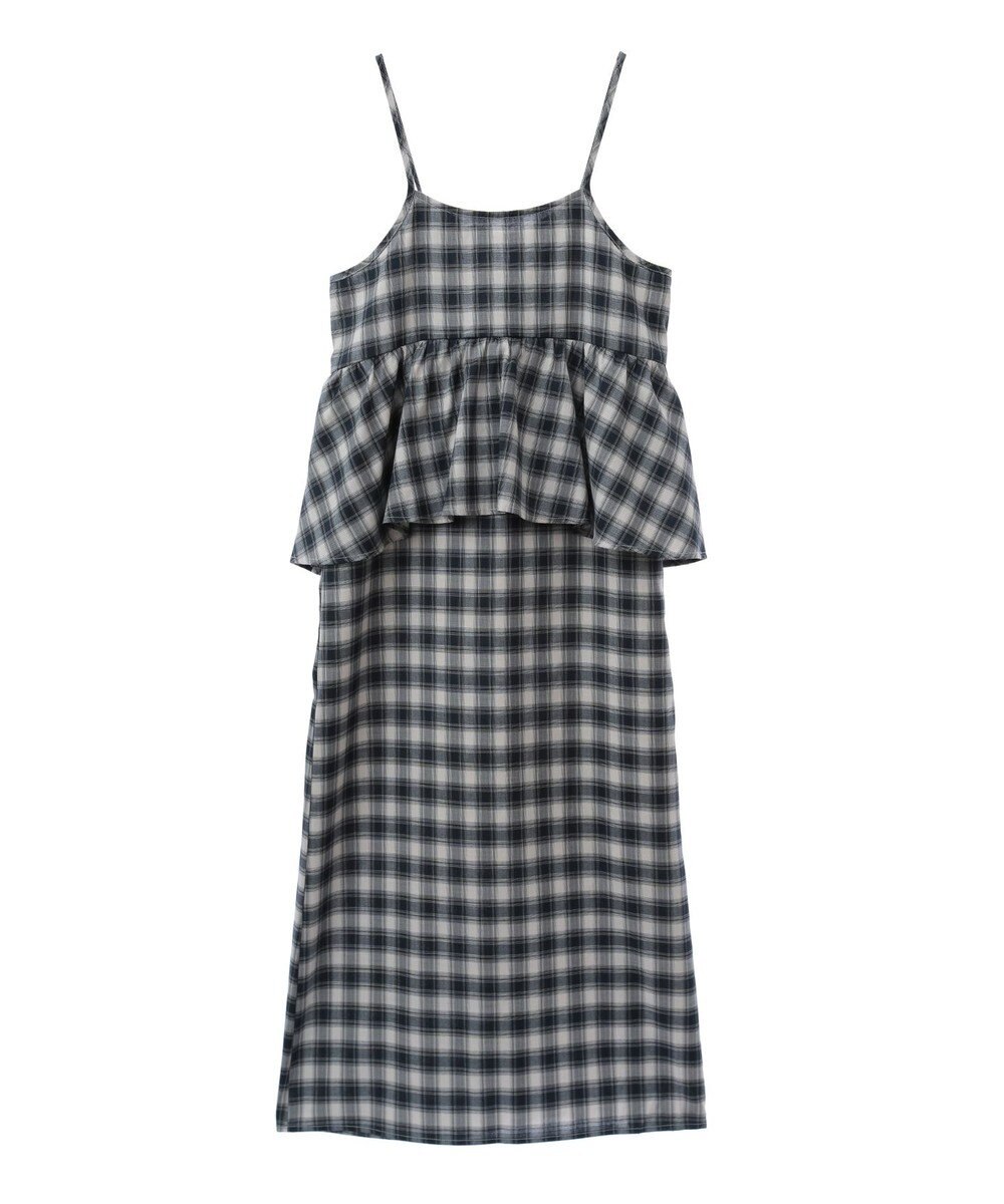 Green Parks チェックペプラムキャミワンピース 