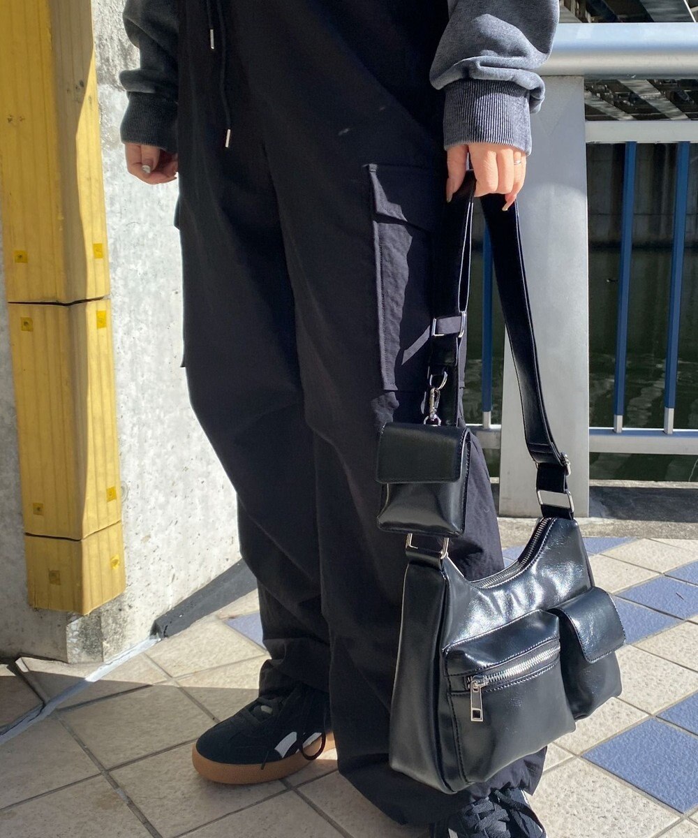 WEGO ポーチ付きランダムポケットデザインショルダー 