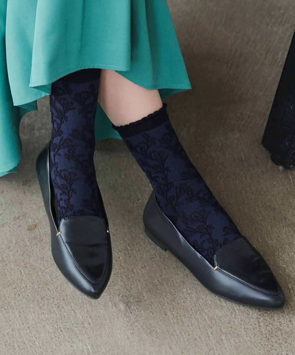 Tiaclasse ジャガードフリルソックス 