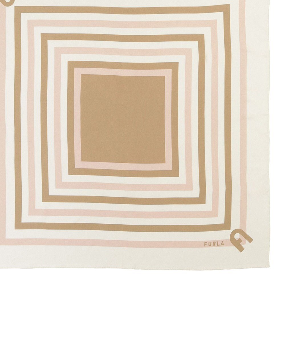 MOONBAT 【美人百花4月号掲載/シルク100%】フルラ (FURLA) スクエア柄 シルクプリントスカーフ 65cm×65cm 