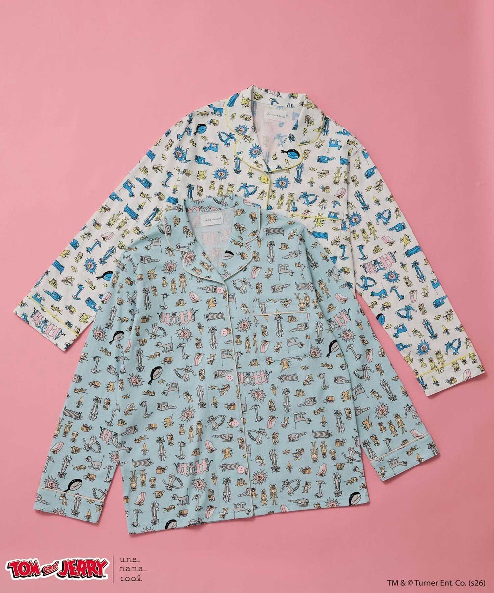 une nana cool トムとジェリー × une nana cool【綿100%】長袖開襟パジャマ 
