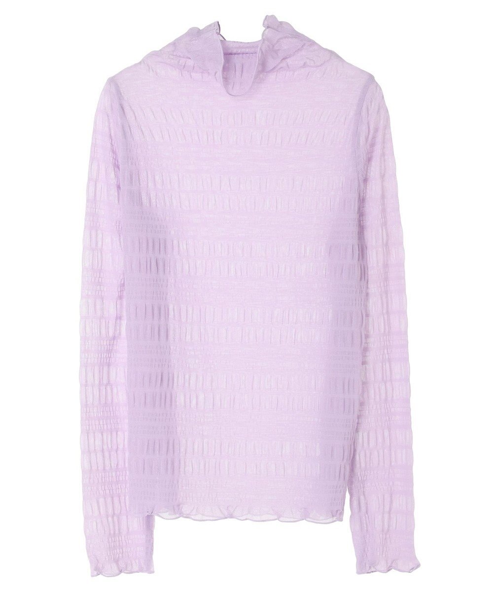 earth music&ecology ジャガードシャーリングシアートップス 