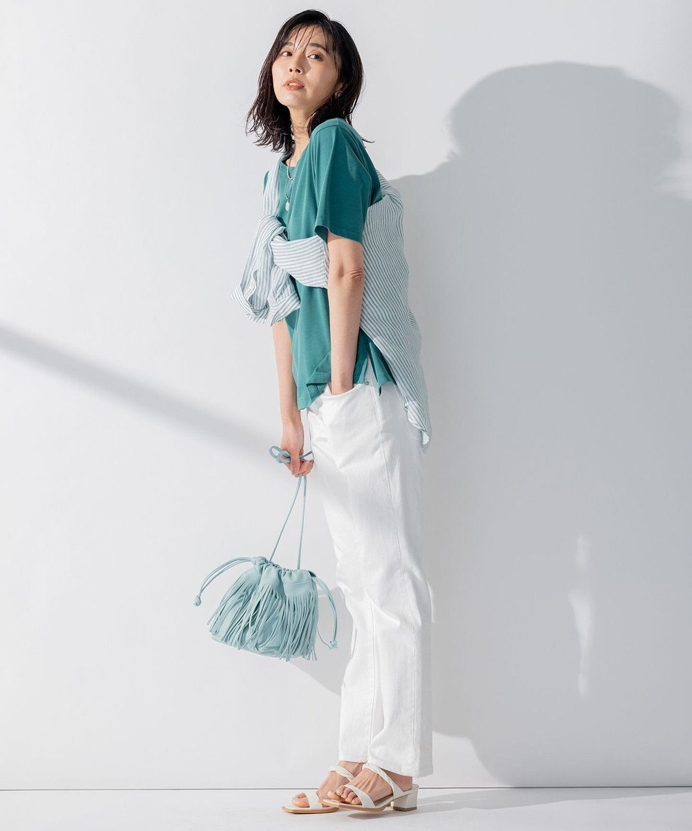 23区 【CLASSY.6月号掲載】MARCO MASI レザーフリンジ ミニ巾着 バッグ 