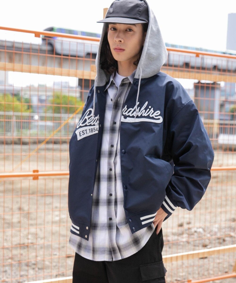 WEGO 【ユニセックス着用ITEM】フードワッペンスタジャン 